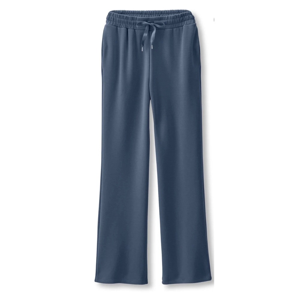 Soft Surroundings Skyline Knit Pull-On Pants Vintage Indigo Wide Leg XL Womens